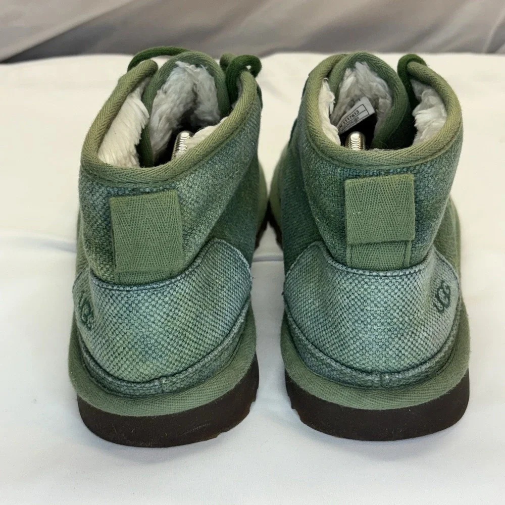 Ugg Neumel Natural Leaf Green Wool Lined Chukka Boots Mens US 11 Hemp Gum Sole